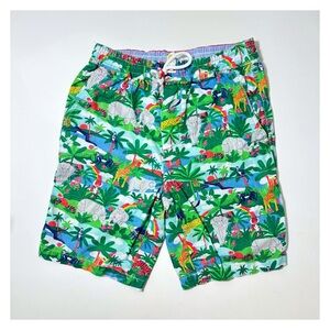 BODEN Tropical Jungle Print  Shorts - Boys 11 Year